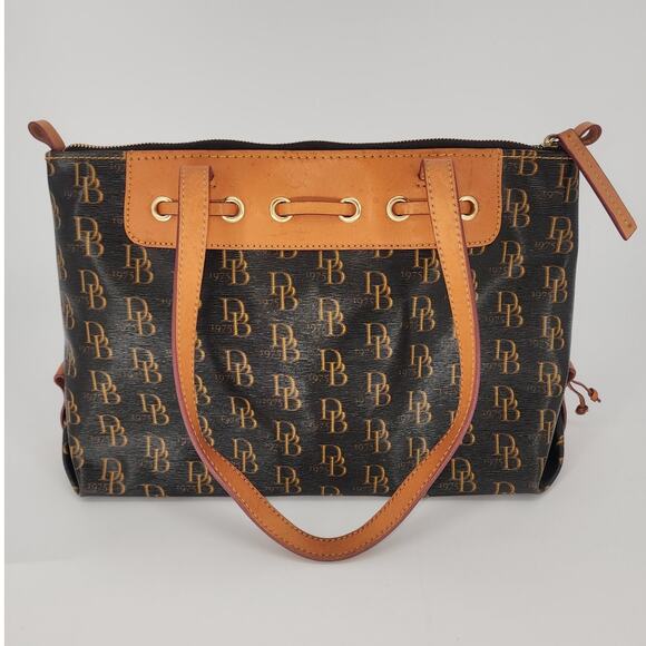 Dooney & Bourke Monogram Black Canvas Shoulder Bag - Picture 6 of 16